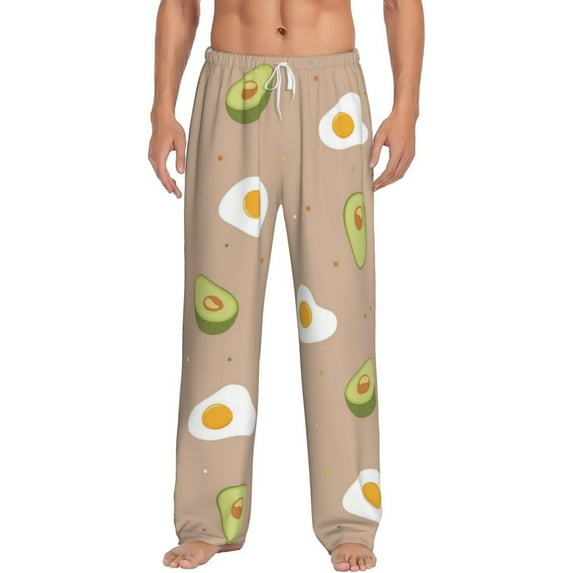 Daiia Egg and Avocado Men's Sleep Pant with Pockets and Drawstring,Pajama Pants-X-Large