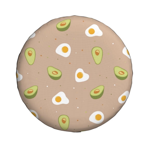 Daiia Egg and Avocado Tire Covers , Travel Trailer Camper Truck SUV Motorhome Waterproof Wheel Cover, Sun Rain Snow Protector-17 inch