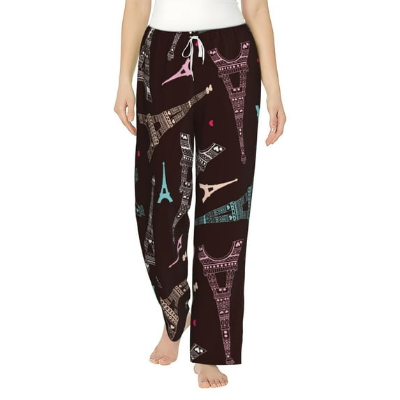 Daiia Eiffel Tower Women's Sleep Pant with Pockets and Drawstring,Pajama Pants-X-Large