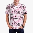 thumbnail image 1 of Daiia Eiffel Tower and Butterflies Pattern Men’s Polo Shirts,Solid Deck Shirt,Classic Fit, Breathable Cotton Polo for Casual and Sport Wear-, 1 of 9