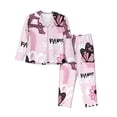 thumbnail image 1 of Daiia Eiffel Tower and Butterflies for Women's Long-Sleeved Pajama Set – Soft & Comfortable Sleepwear Button-Up Pajamas Cozy Lounge Wear-Medium, 1 of 7