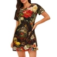 thumbnail image 1 of Daiia Elegant Still Life Roses Print Women's Nightshirt Soft Nightgowns for Women Short Sleeve dress Short-sleeved Sleepwear, 1 of 6