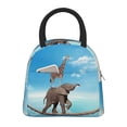 thumbnail image 1 of Daiia Elephant Giraffe Pattern Lunch Bag , Insulated Lunch Box, Small Leakproof Cooler Food Lunch Containers Reusable High Capacity Lunch Tote Bags-One Size, 1 of 6