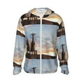 thumbnail image 1 of Daiia Elephant Giraffe UPF 50+ Sun Protection Hoodie Jacket Lightweight Long Sleeve Sun Shirt for Women Men with Pocket Hiking Outdoor-X-Large, 1 of 9