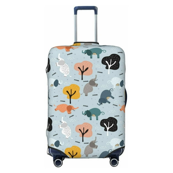 Daiia Elephant Tree Luggage Cover, Thickened Washable Travel Luggage Covers, Elastic Unique Baggage Covers for 18-20 inch Luggage-X-Large