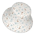 thumbnail image 1 of Daiia Elephants And Giraffes Pattern Bucket Hat - Trendy Cotton Sun Hat for Beach, Golf, Fishing - Fun Outdoor Vacation Boonie for Men and Women, 1 of 9