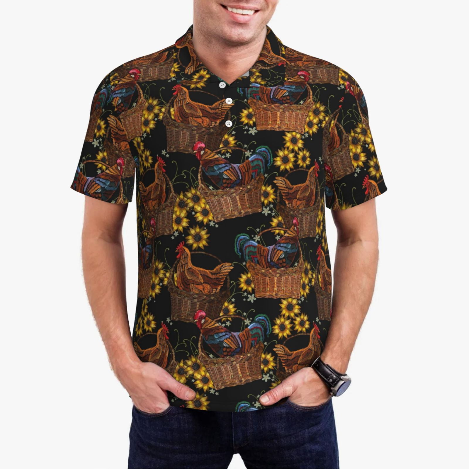 Sunflower Black Cotton Polo Shirt main image 1