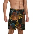 thumbnail image 1 of Daiia Embroidery Chicken Rooster Mens Woven Stretch Pajama Short,Short Pajama Pants-Small, 1 of 9