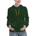 thumbnail image 1 of Daiia Emerald Green Sparkling Pattern Women's Fashion Hoodies & Sweatshirts with Kangaroo Pocket Hooded Sweatshirt with Eye-catching Drawstrings-X-Large, 1 of 7