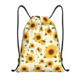 thumbnail image 1 of Daiia European-style Pattern Sunflower A Pattern Drawstring Backpack, Gym Bag, Lightweight Backpack, Water-Resistant Bag Travel Sports Backpack, Fitness Bag, Yoga Bag-Medium, 1 of 6