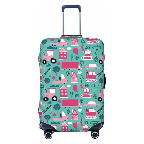 Daiia Excavator Luggage Cover, Thickened Washable Travel Luggage Covers, Elastic Unique Baggage Covers for 18-20 inch Luggage-Small
