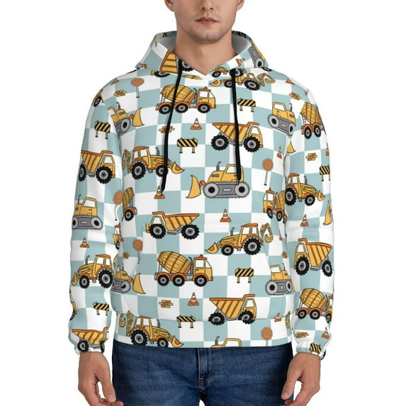 Daiia Excavator for Men's Fashion Hoodies & Sweatshirts with Kangaroo Pocket Hooded Sweatshirt Breathable & Moisture Wicking-Large