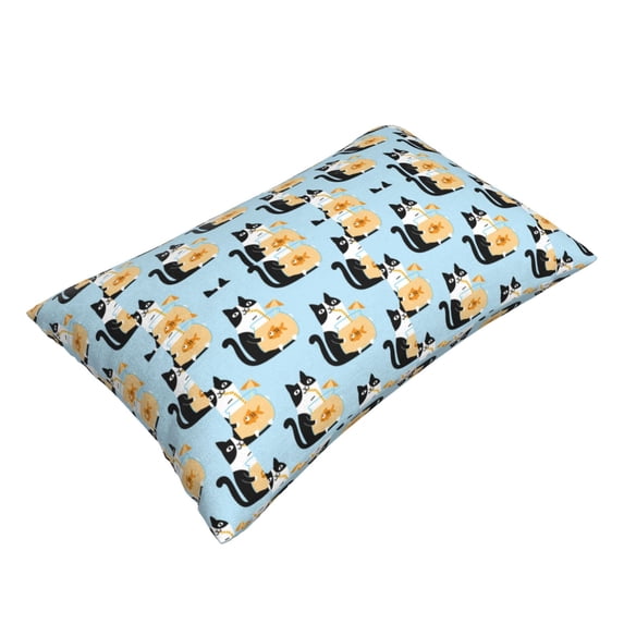 Daiia FUNNY CAT IS DRINKING WATER Bedding Waterproof Pillow Protector Zippered Queen – Bed Bug Proof Pillow Encasement-16"x24"
