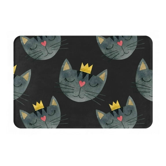 Daiia Faces Of The Cat Front Door Mat, Heavy Duty Durable Welcome Mat for Outdoor Indoor, Dirt Trapper Waterproof Super Absorbent Door Mat, 16" x 24"