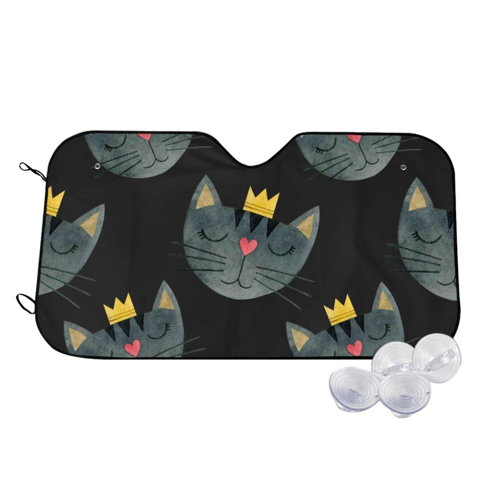 Daiia Faces Of The Cat Windshield Sun Shade for Car SUV Truck (Medium