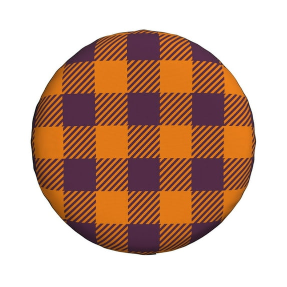 Daiia Fall Buffalo Plaid Tire Covers , Travel Trailer Camper Truck SUV Motorhome Waterproof Wheel Cover, Sun Rain Snow Protector-17 inch