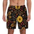 thumbnail image 1 of Daiia Fall Sunflowers Leaves Mens Swim Trunks Swim Shorts Quick Dry Swim Shorts with Mesh Lining Pockets-Large, 1 of 9