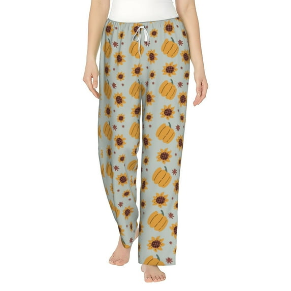 Daiia Fall Thanksgiving Day Women's Sleep Pant with Pockets and Drawstring,Pajama Pants-Large