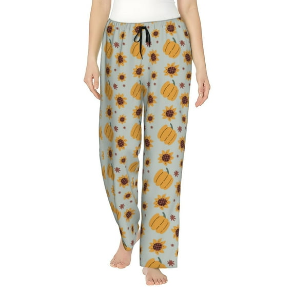 Daiia Fall Thanksgiving Day Women's Sleep Pant with Pockets and Drawstring,Pajama Pants-Small