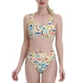 thumbnail image 1 of Daiia Famous Places printed 2 piece Swimsuit Bikinis for Women High Waisted Racerback Bathing Suits Summer Tummy Control Scoop Neck Swimwear-XX-Large, 1 of 8
