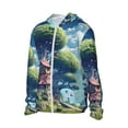 thumbnail image 1 of Daiia Fantasy Treehouse Planet Scene UPF 50+ Sun Protection Hoodie Jacket Lightweight Long Sleeve Sun Shirt for Women Men with Pocket Hiking Outdoor-X-Large, 1 of 7