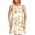 thumbnail image 1 of Daiia Farm Bee Cute Honey Print Women's Dresses 2025 Trendy Short sleeve Dresses Casual Baggy Flowy Maxi Sun Dresses, 1 of 7
