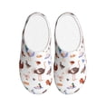 thumbnail image 1 of Daiia Farm Birds Goose Print Women’s Fuzzy Slippers Memory Foam Lightweight House Shoes Cozy Loafer Flannel House Shoes-35/36, 1 of 7