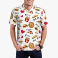 thumbnail image 1 of Daiia Fast Food Pattern Men’s Polo Shirts,Solid Deck Shirt,Classic Fit, Breathable Cotton Polo for Casual and Sport Wear-3X-Large, 1 of 9