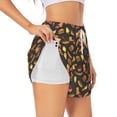 thumbnail image 1 of Daiia Fast Food Pattern Women's 2 in 1 Running Shorts - Lightweight Athletic Workout Gym Yoga Shorts Liner with Phone Pockets-X-Large, 1 of 7