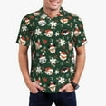 thumbnail image 1 of Daiia Festive Forest Friends Pattern Men’s Polo Shirts,Solid Deck Shirt,Classic Fit, Breathable Cotton Polo for Casual and Sport Wear-Small, 1 of 7