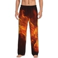 thumbnail image 1 of Daiia Fiery Orange Flames Energy Men's Sleep Pant with Pockets and Drawstring,Pajama Pants-X-Large, 1 of 9