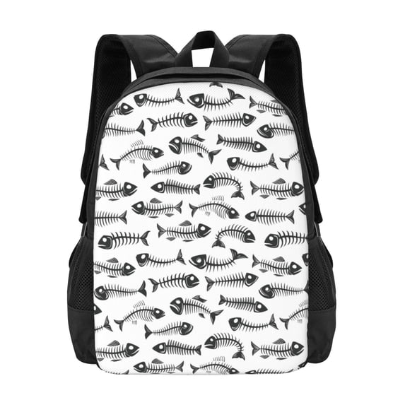 Daiia Fish Bones Backpack for Men and Women -Durable Backpack Large Capacity, Water-Resistant Bag with Adjustable Straps and Laptop Compartment