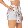 thumbnail image 1 of Daiia Flamingo And Flowers Pattern Women's 2 in 1 Running Shorts - Lightweight Athletic Workout Gym Yoga Shorts Liner with Phone Pockets-Medium, 1 of 7