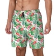 thumbnail image 1 of Daiia Flamingo And Monstera Mens Swim Trunks Swim Shorts Quick Dry Swim Shorts with Mesh Lining Pockets-3X-Large, 1 of 9