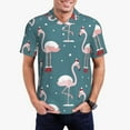 thumbnail image 1 of Daiia Flamingo Pattern Men’s Polo Shirts,Solid Deck Shirt,Classic Fit, Breathable Cotton Polo for Casual and Sport Wear-Medium, 1 of 9