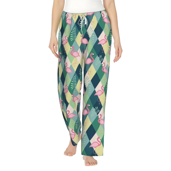 Daiia Flamingo Women's Sleep Pant with Pockets and Drawstring,Pajama Pants-Medium