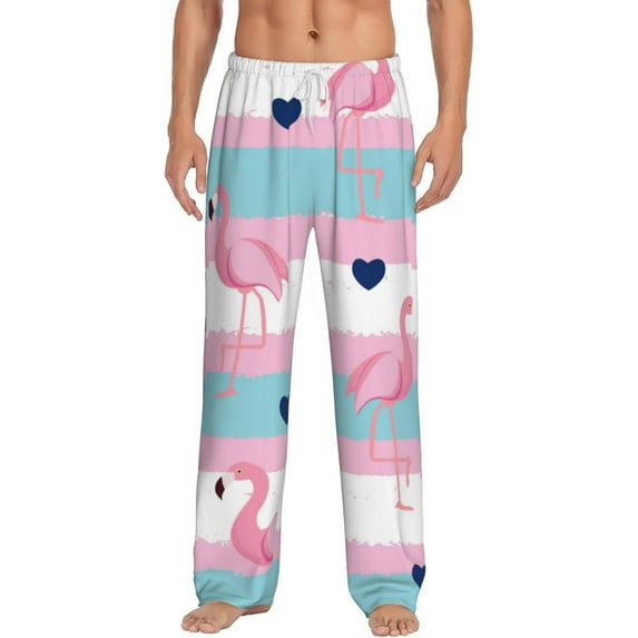 Daiia Flamingo1 Men's Sleep Pant with Pockets and Drawstring,Pajama Pants-X-Large