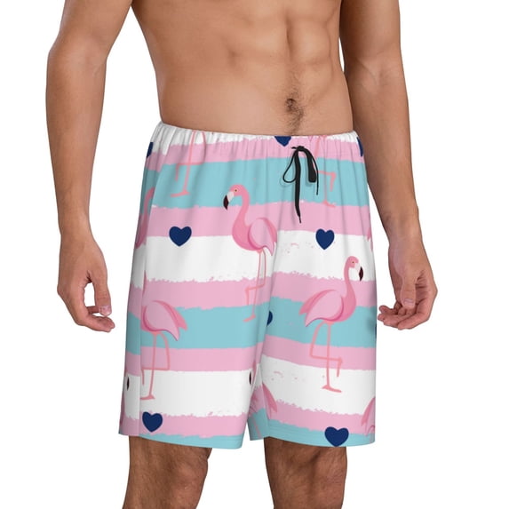 Daiia Flamingo1 Mens Woven Stretch Pajama Short,Short Pajama Pants-3X-Large