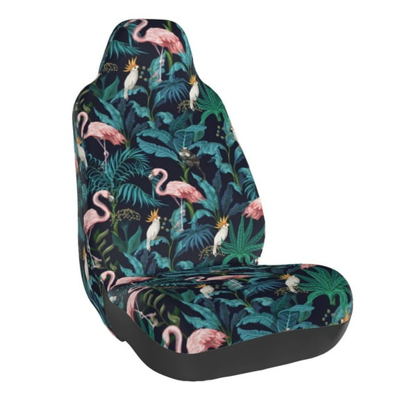 Daiia Flamingos And Birds Printed Car Seat Cover - Waterproof & Sweatproof - Universal Fit, Machine Washable, Non-Slip - Seat Protector for Car, Truck, SUV, Van (1 Pack)