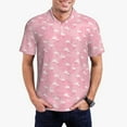 thumbnail image 1 of Daiia Flamingos and Flowers Pattern Men’s Polo Shirts,Solid Deck Shirt,Classic Fit, Breathable Cotton Polo for Casual and Sport Wear-Large, 1 of 7