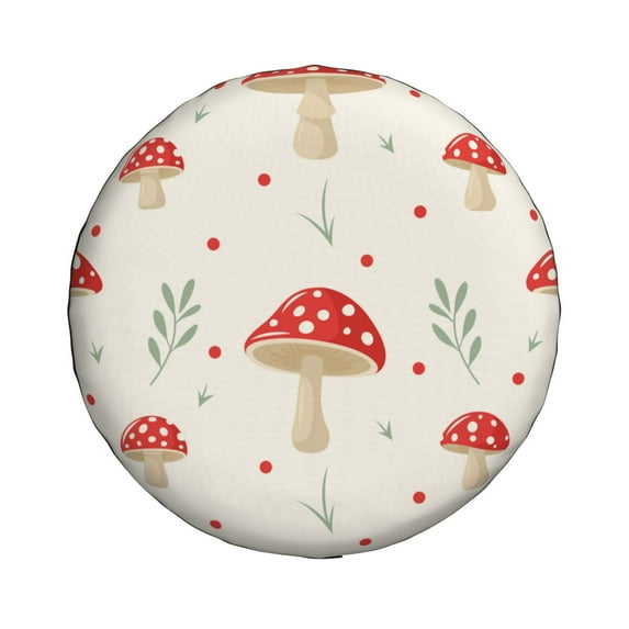 Daiia Flat Mushrooms Tire Covers , Travel Trailer Camper Truck SUV Motorhome Waterproof Wheel Cover, Sun Rain Snow Protector-14 inch