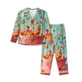 thumbnail image 1 of Daiia Floating Colorful Cereal for Women's Long-Sleeved Pajama Set – Soft & Comfortable Sleepwear Button-Up Pajamas Cozy Lounge Wear-Small, 1 of 7
