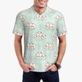 thumbnail image 1 of Daiia Flora Daisy Cactus Pattern Men’s Polo Shirts,Solid Deck Shirt,Classic Fit, Breathable Cotton Polo for Casual and Sport Wear-4X-Large, 1 of 7