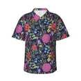 thumbnail image 1 of Daiia Floral Hawaiian Shirt for Men Gentle Cotton Regular Short Sleeve Casual-Large, 1 of 9