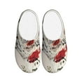 thumbnail image 1 of Daiia Floral Leopard Butterflies Print Women’s Fuzzy Slippers Memory Foam Lightweight House Shoes Cozy Loafer Flannel House Shoes-39/40, 1 of 7