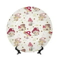 thumbnail image 1 of Daiia Floral Mushroom Printed Pattern Ceramic Plate Dinner Plates Bone China Decorative Plates with Display Stand Art Ceramic Ornaments for Wall Hanging Decoration-10in, 1 of 6