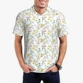 thumbnail image 1 of Daiia Floral Pattern Men’s Polo Shirts,Solid Deck Shirt,Classic Fit, Breathable Cotton Polo for Casual and Sport Wear-Small, 1 of 9