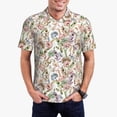 thumbnail image 1 of Daiia Floral Pattern Men’s Polo Shirts,Solid Deck Shirt,Classic Fit, Breathable Cotton Polo for Casual and Sport Wear-XX-Large, 1 of 7