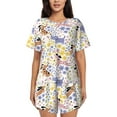 thumbnail image 1 of Daiia Floral Puppy Pattern Womens Pajama Sets Short Sleeve Pajamas for Women Sets Soft Lounge Sets Casual Round Neck Sleepwear PJS-XX-Large, 1 of 7