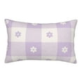 thumbnail image 1 of Daiia Floral Purple Buffalo Plaid Bedding Waterproof Pillow Protector Zippered Queen – Bed Bug Proof Pillow Encasement-14"x20", 1 of 9